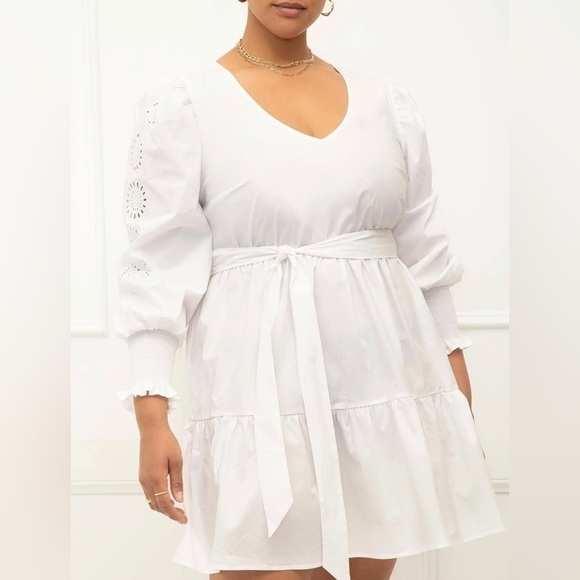 Eloquii Dresses & Skirts - Eloquii Elements Women's Plus Tiered Dress with Embroidered Sleeves